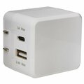 Maxpower 3.4A Type-C Dual Port Square Wall Charger - White MA3855583